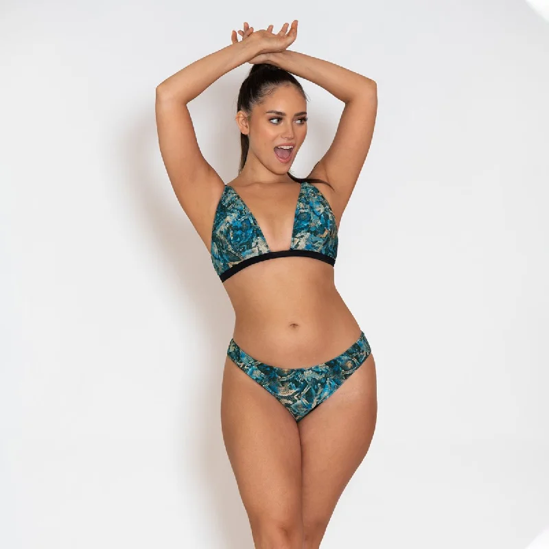 Tonic Reversible Triangle Bikini Black/Snake- CS01531