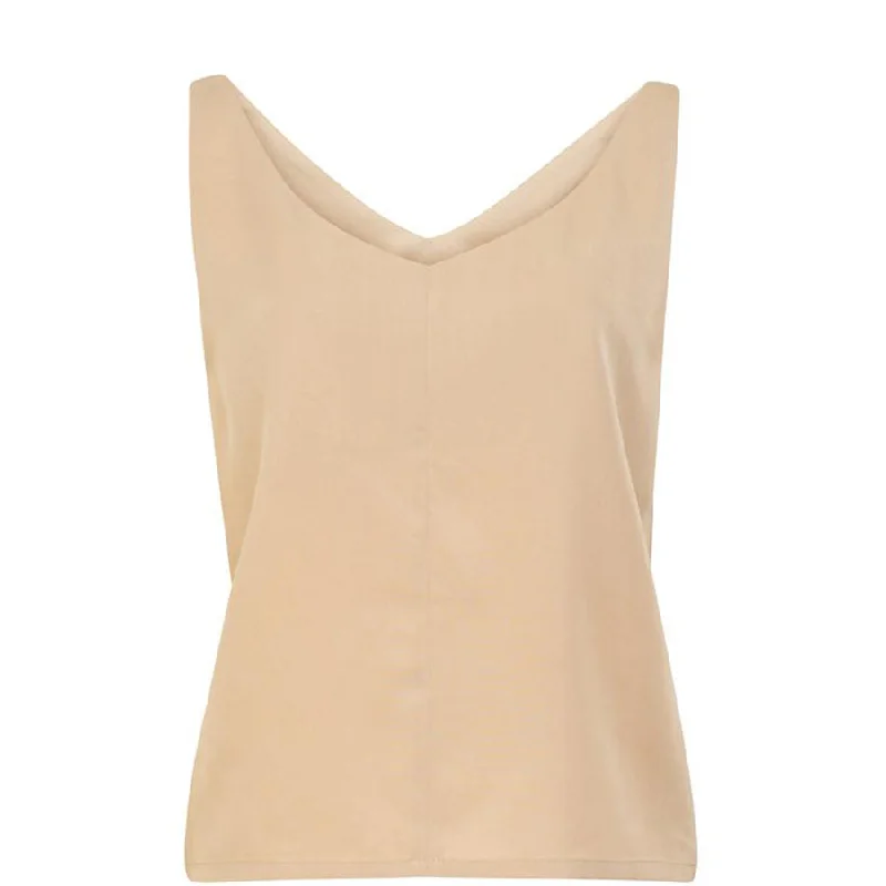 V-TOP IN SAND MADE OF TENCEL