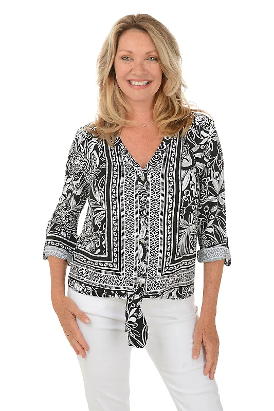 Pattern Play Floral Button-Front Shirt