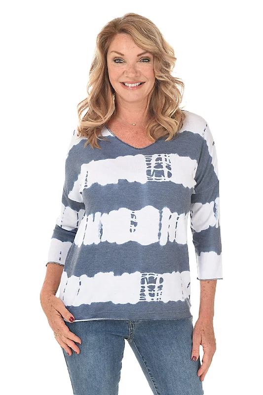 Tie-Dye Stripe Dolman Sleeve Top