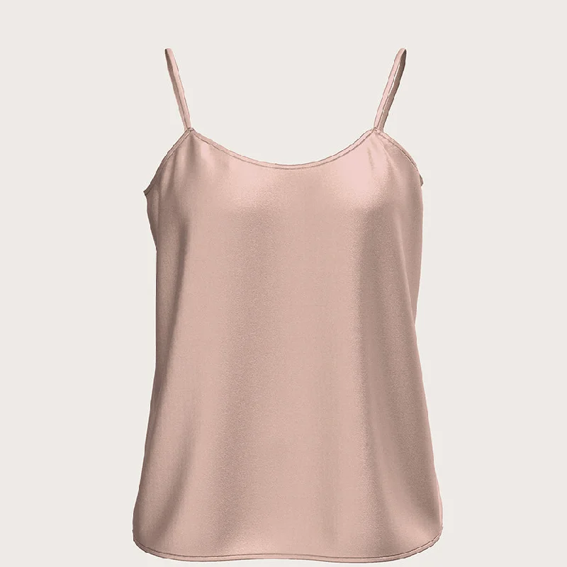 SATIN SILK CAMISOLE IN BLUSH