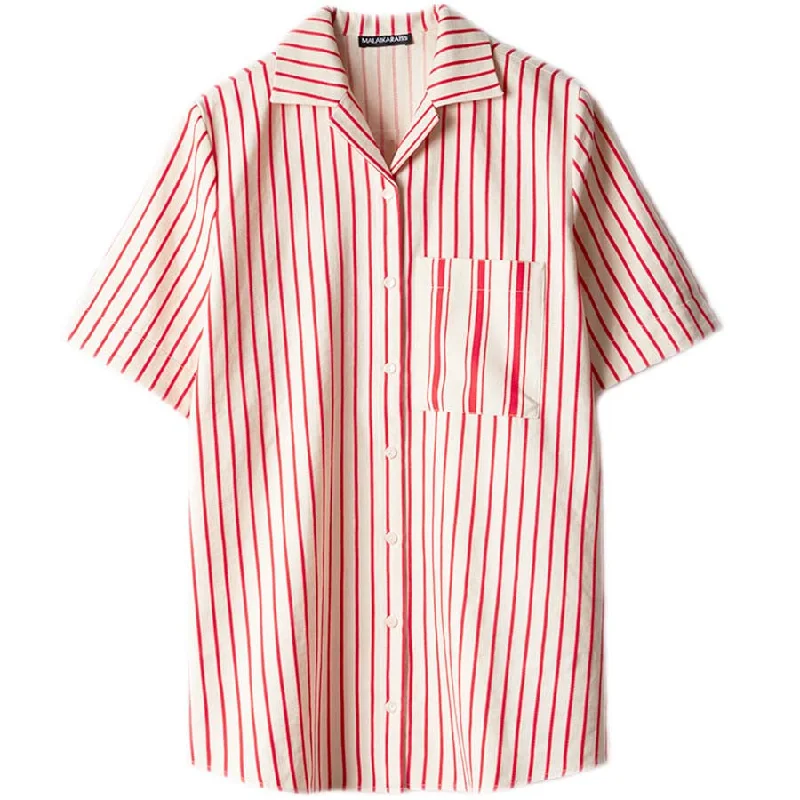 RED STRIPED BOWLING SHIRT "CHANDLER"