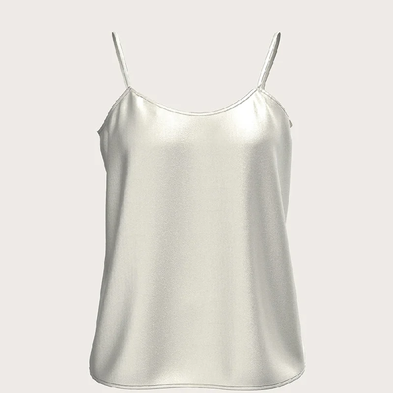 WHITE SATIN SILK CAMISOLE