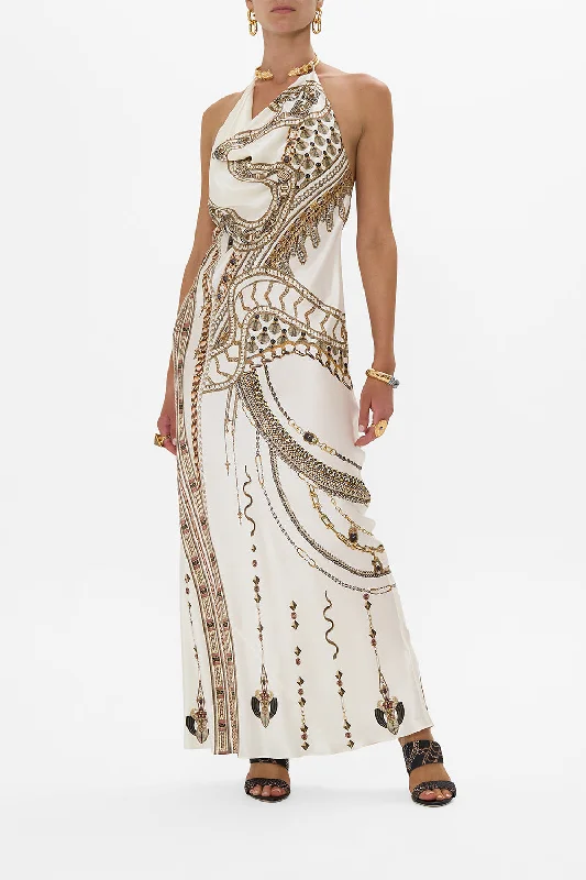 DRAPED LONG DRESS WITH NECKPIECE GODDESS ENERGY