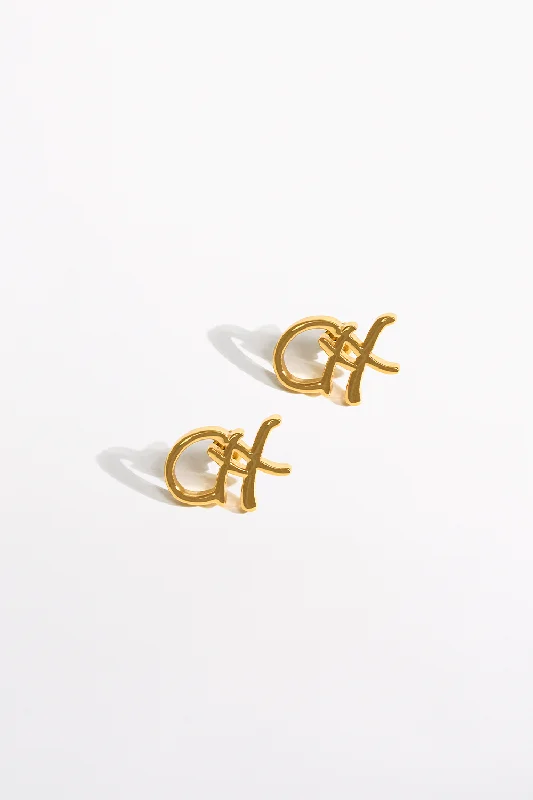 FIERCE FOLKLORE STUD EARRINGS GOLD