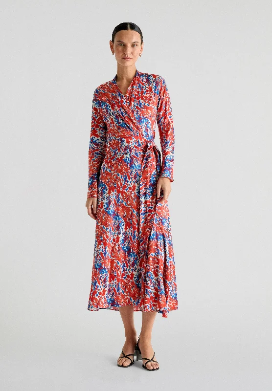 SATEN WRAP DRESS