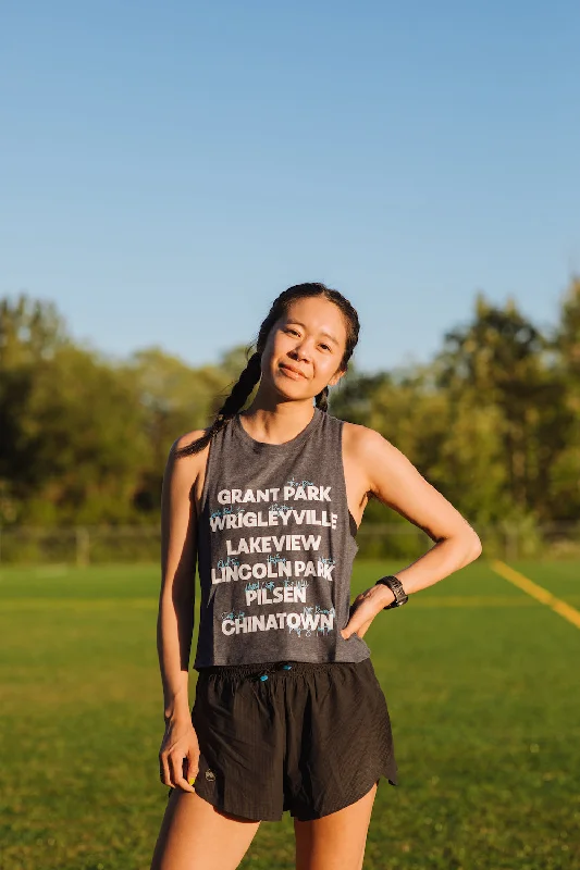 Chicago Neighborhoods Racerback Crop Tank