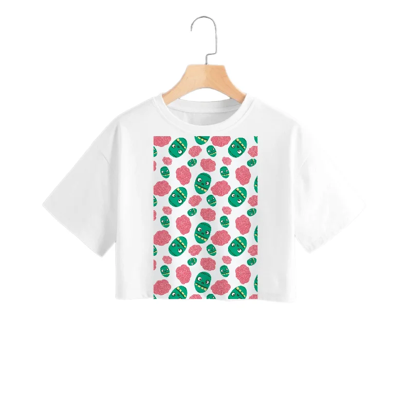 Frankenstein And Brains - Halloween Crop Top