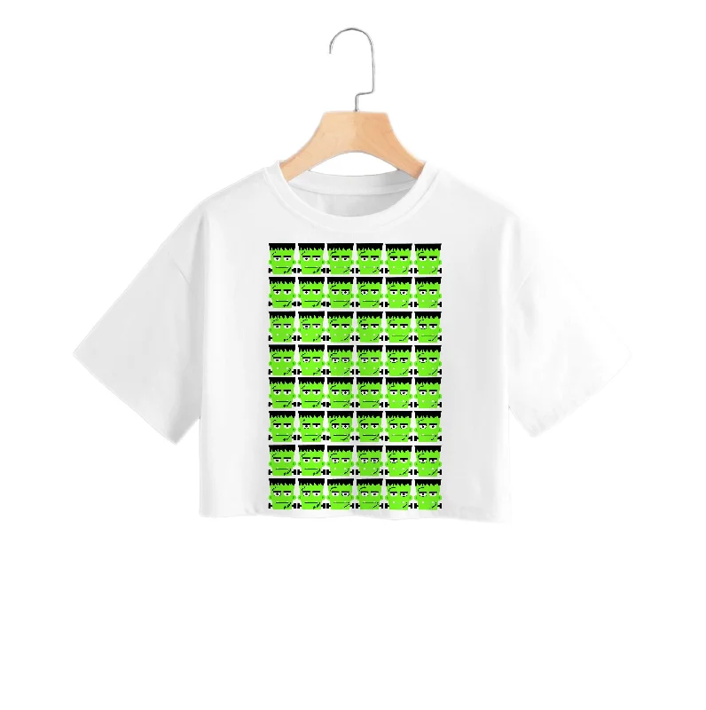 Frankenstein Pattern - Halloween Crop Top