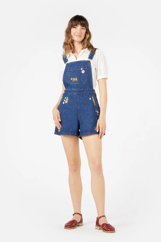 Market Day Embroidered Short Overall