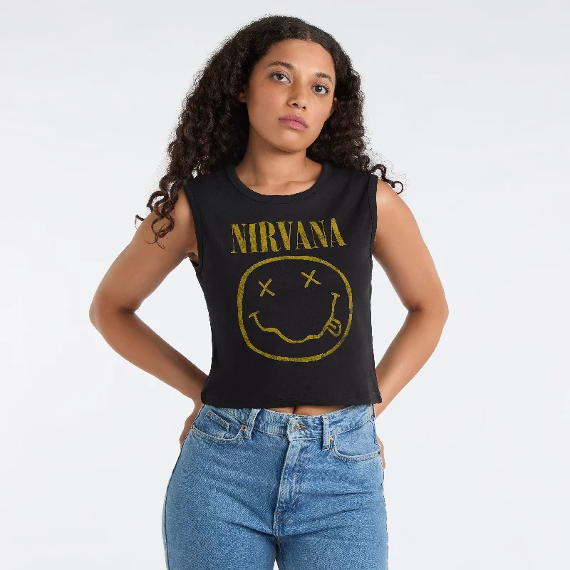 Nirvana Sleeveless Crop Top, Ladies