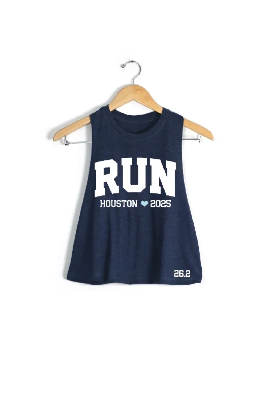 RUN Houston 2025 Racerback Crop Tank