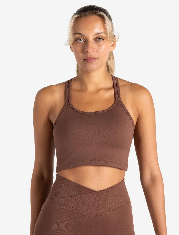 Sculpt Seamless Built-In Bra Tank - Cocoa Brown