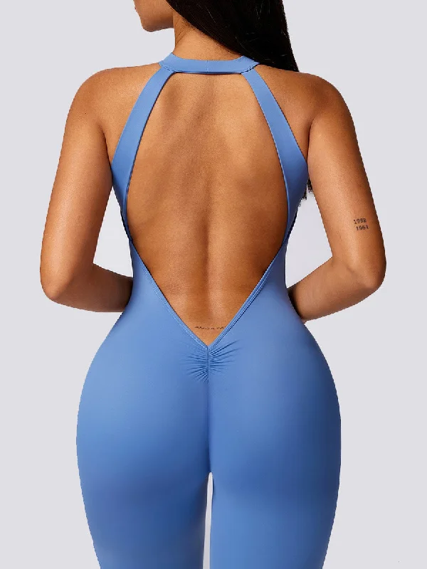 ZASUWA Female Sexy Backless Scrunch Bum Jumpsuit