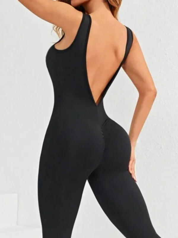 ZASUWA Female Deep V Back Backless Scrunch Bum Jumpsuit