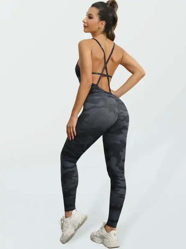 Women’s sexy backless yoga fitness jumpsuit