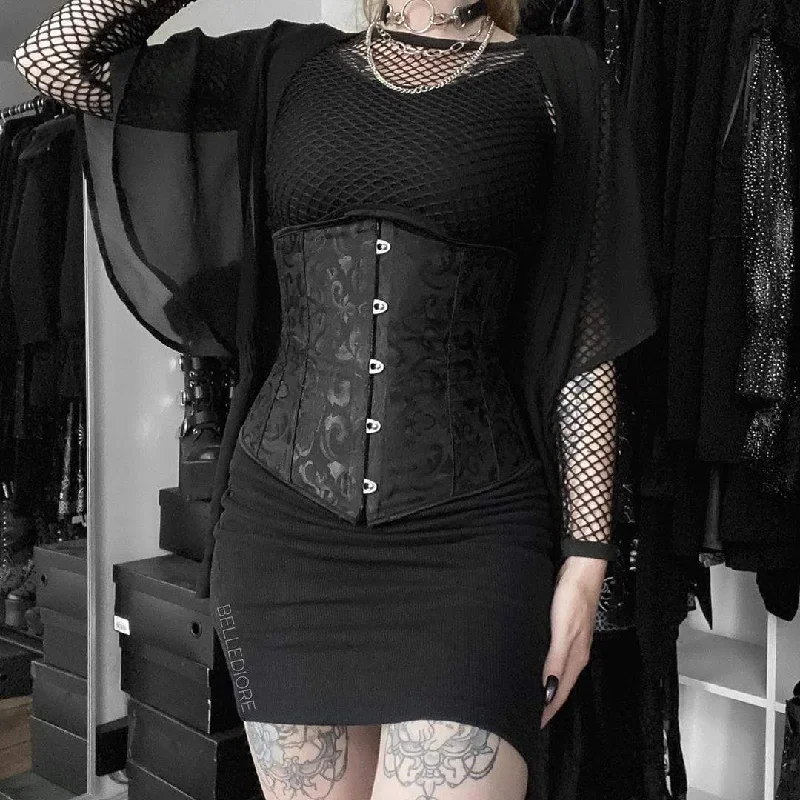 Women's Double Heavy Spiral Steel Boned Underbust Waist Cincher Corset