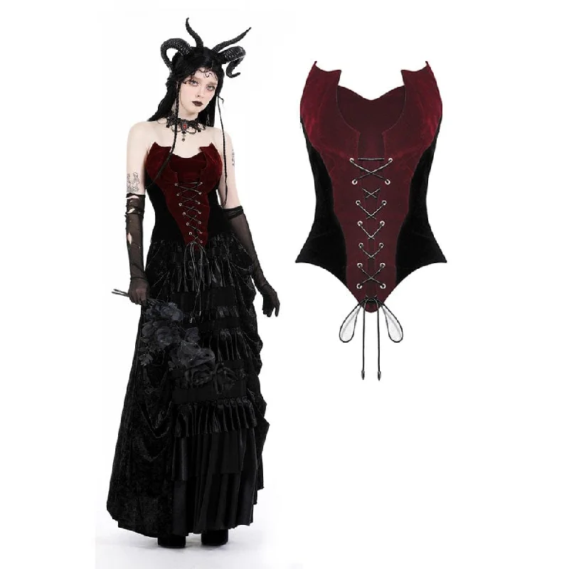 Women's Gothic Double Color Bat Overbust Corset