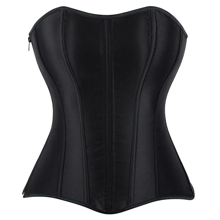 Women's Punk Solid Color Boned Overbust Corset